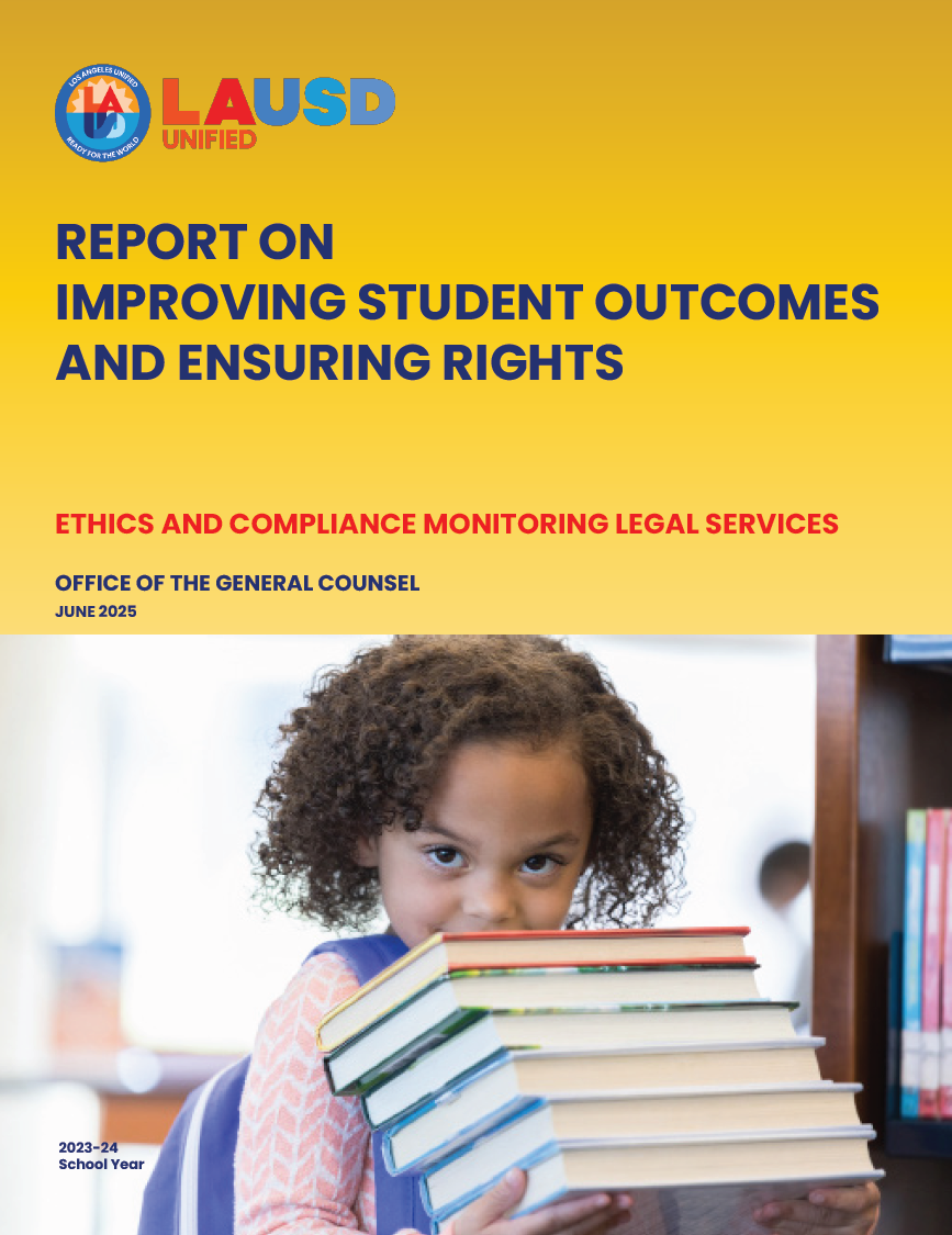 Cover page of the Report on Improving Student Outcomes and Ensuring Rights,  June 2025